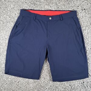 Redvanly Chino Shorts Mens XL 9'' Navy Blue Preppy Stretch Golf Performance Wear